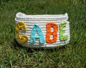 Personalized crochet basket