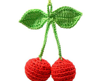 Crochet cherry rattle