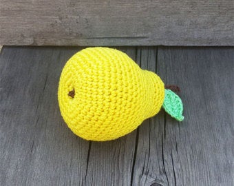 Pear baby rattle