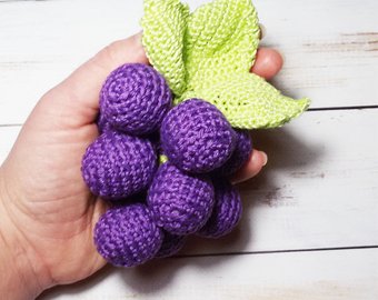 Crochet Play food Purple Grape