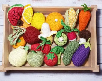 Crochet vegetables fruits