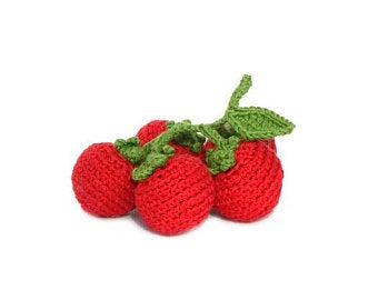 Crochet Tomato cherry toy