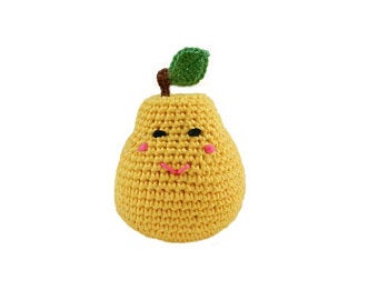 Crochet Pear Baby rattle