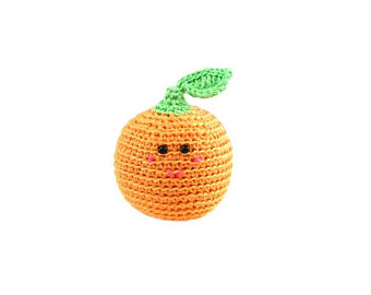 Grapefruit baby rattle