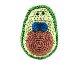 Crochet avocado toy