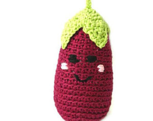 Eggplant baby toy