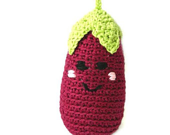 Eggplant baby toy