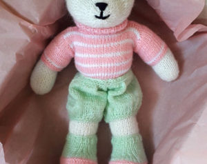 Hand knitted bear