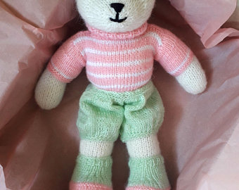 Hand knitted bear