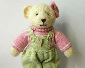 Hand knit teddy bear