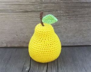 Pear baby rattle
