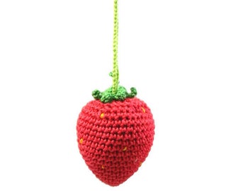 Strawberry baby rattle