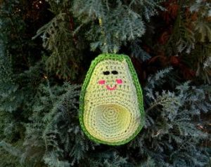 Avocado christmas tree ornament